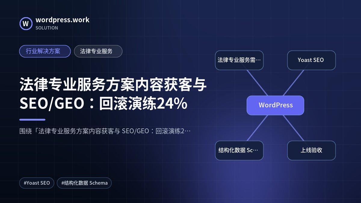 法律专业服务方案内容获客与 SEO/GEO：回滚演练24%｜行业解决方案｜法律专业服务