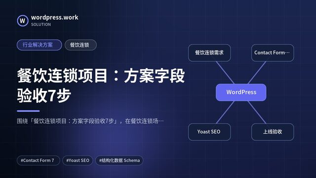 餐饮连锁项目:方案字段验收7步|行业解决方案|餐饮连锁