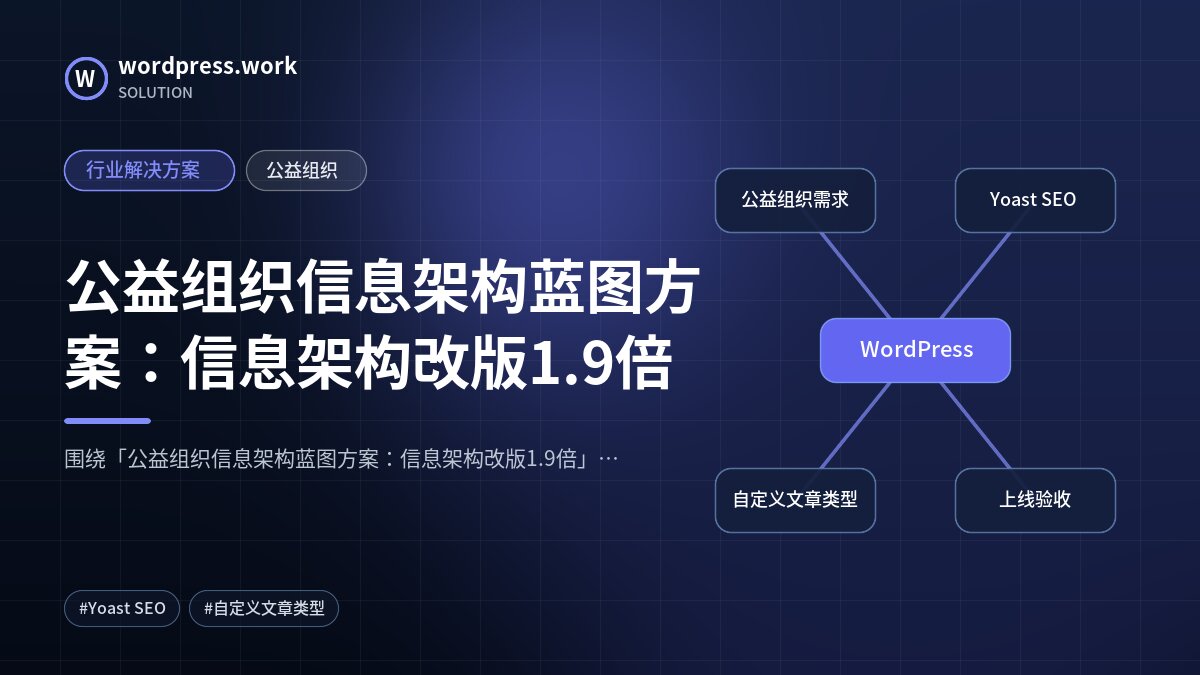 公益组织信息架构蓝图方案：信息架构改版1.9倍｜行业解决方案｜公益组织