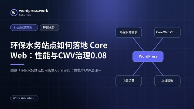 环保水务站点如何落地 Core Web:性能与CWV治理0.08|行业解决方案|环保水务