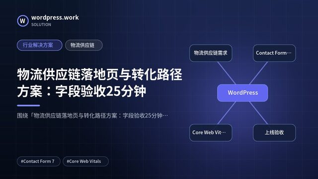 物流供应链落地页与转化路径方案:字段验收25分钟|行业解决方案|物流供应链