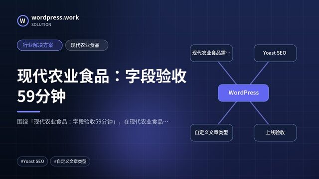 现代农业食品：字段验收59分钟｜行业解决方案｜现代农业食品