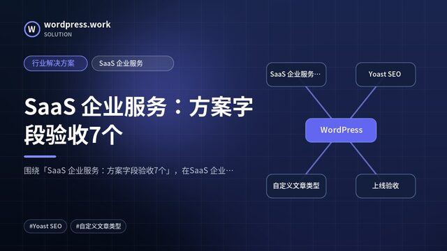 SaaS 企业服务:方案字段验收7个|行业解决方案|SaaS 企业服务