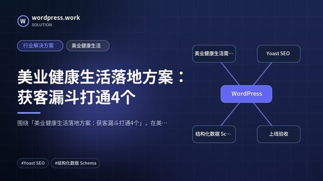 美业健康生活落地方案:获客漏斗打通4个|行业解决方案|美业健康生活