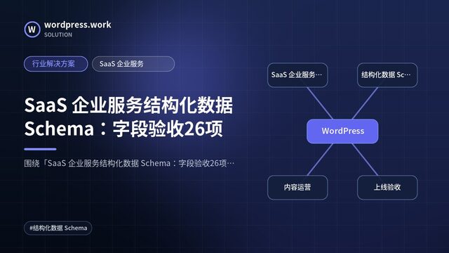 SaaS 企业服务结构化数据 Schema：字段验收26项｜行业解决方案｜SaaS 企业服务