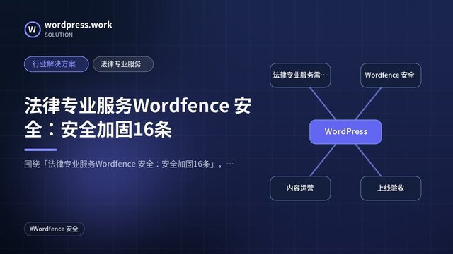 法律专业服务Wordfence 安全:安全加固16条|行业解决方案|法律专业服务