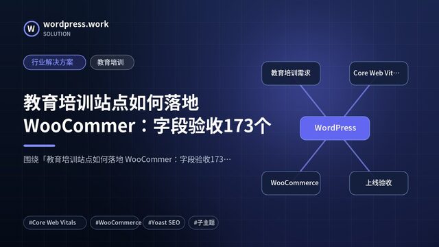 教育培训站点如何落地 WooCommer:字段验收173个|行业解决方案|教育培训