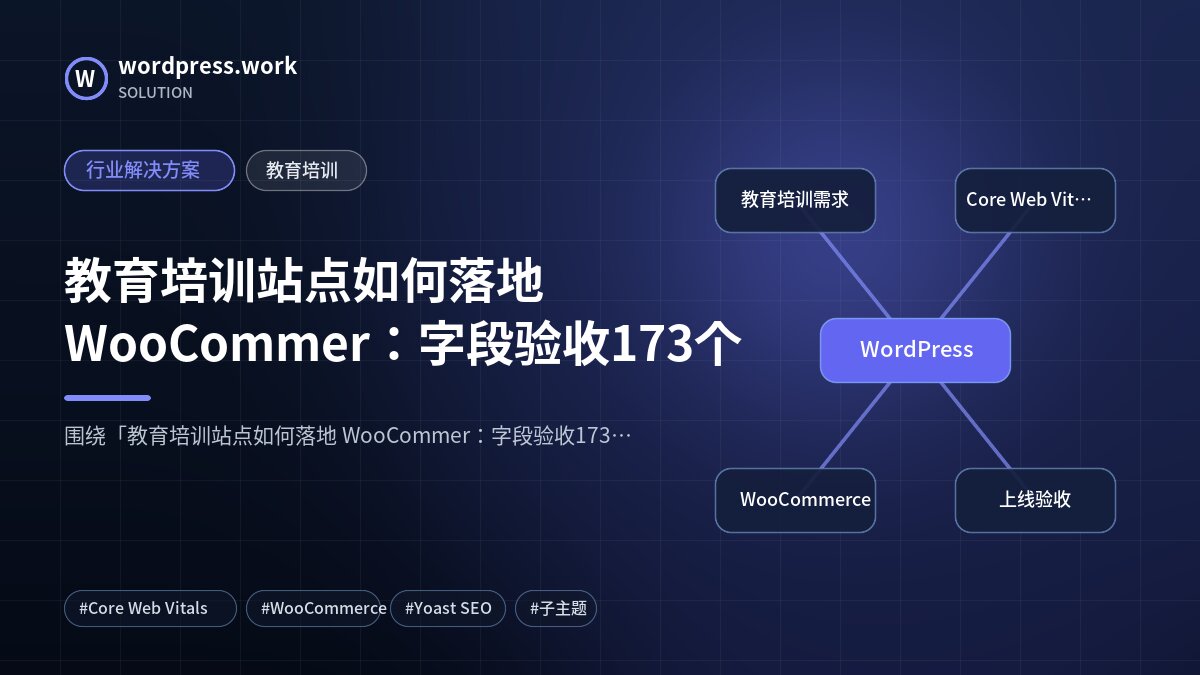 教育培训站点如何落地 WooCommer:字段验收173个|行业解决方案|教育培训