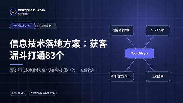 信息技术落地方案：获客漏斗打通83个｜行业解决方案｜信息技术