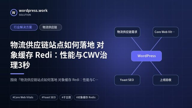 物流供应链站点如何落地 对象缓存 Redi：性能与CWV治理3秒｜行业解决方案｜物流供应链