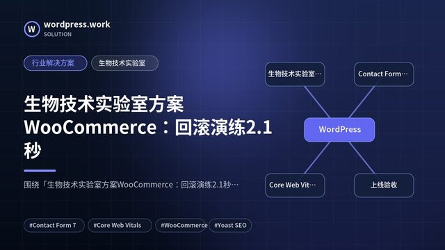 生物技术实验室方案WooCommerce:回滚演练2.1秒|行业解决方案|生物技术实验室