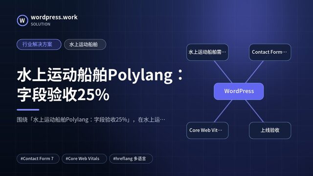水上运动船舶Polylang:字段验收25%|行业解决方案|水上运动船舶