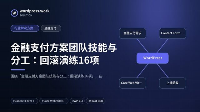 金融支付方案团队技能与分工:回滚演练16项|行业解决方案|金融支付