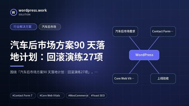 汽车后市场方案90 天落地计划：回滚演练27项｜行业解决方案｜汽车后市场