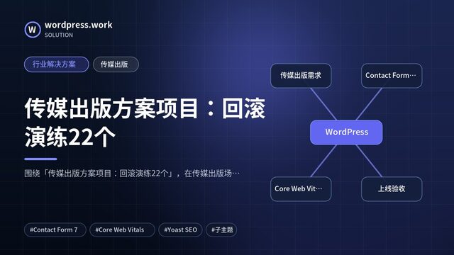 传媒出版方案项目：回滚演练22个｜行业解决方案｜传媒出版