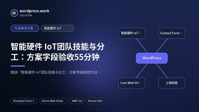 智能硬件 IoT团队技能与分工：方案字段验收55分钟｜行业解决方案｜智能硬件 IoT