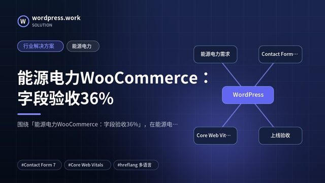 能源电力WooCommerce:字段验收36%|行业解决方案|能源电力