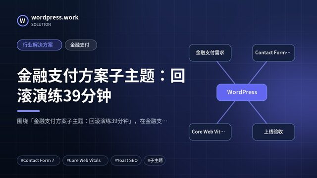 金融支付方案子主题：回滚演练39分钟｜行业解决方案｜金融支付