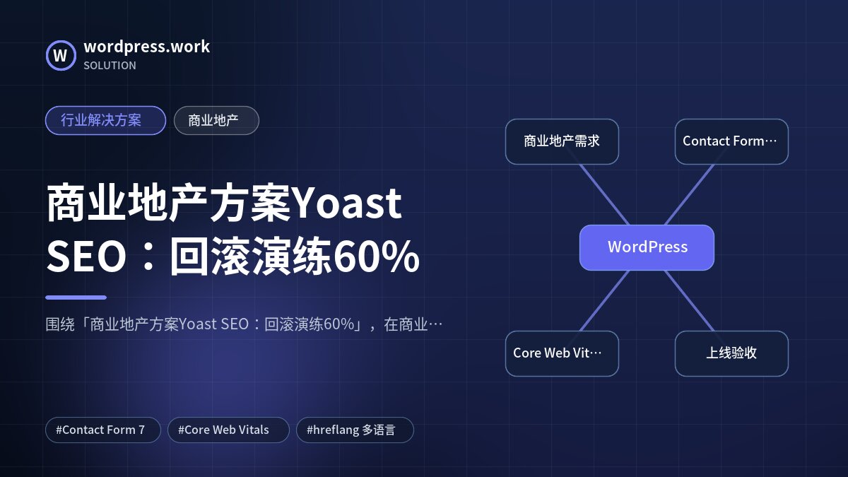 商业地产方案Yoast SEO：回滚演练60%｜行业解决方案｜商业地产