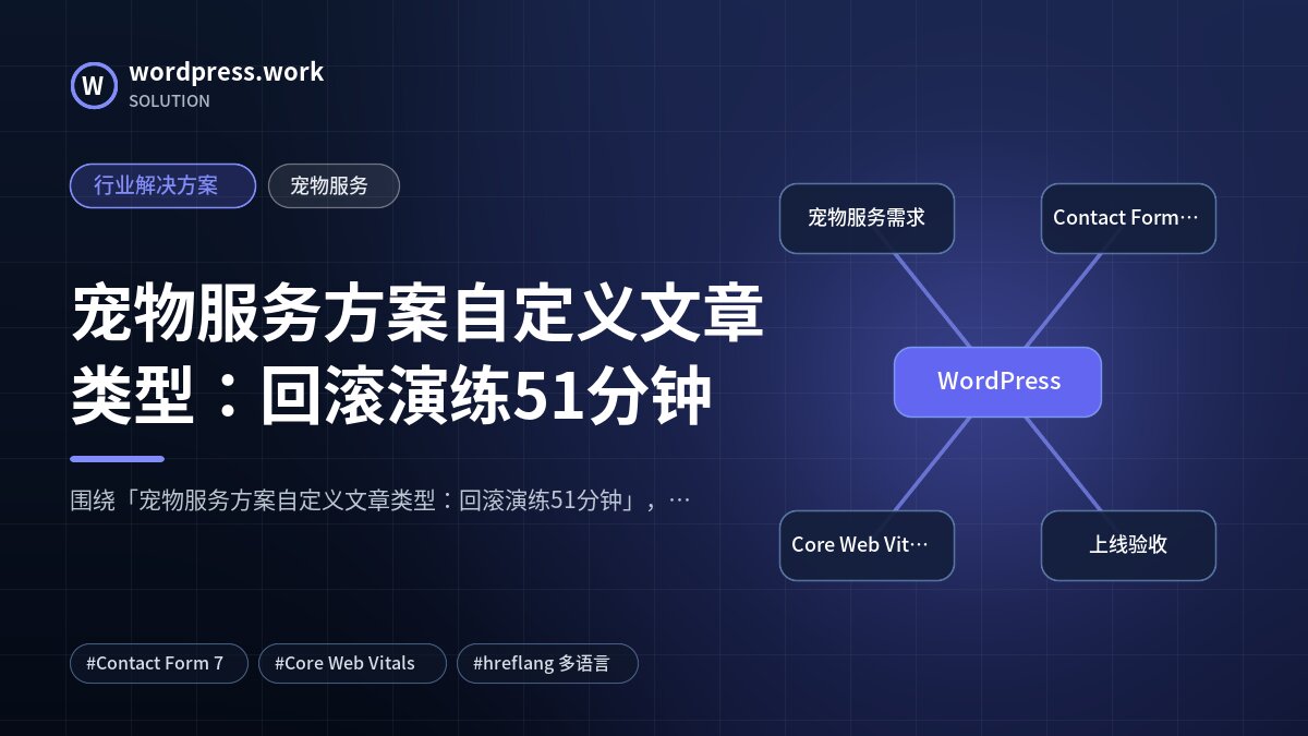 宠物服务方案自定义文章类型:回滚演练51分钟|行业解决方案|宠物服务