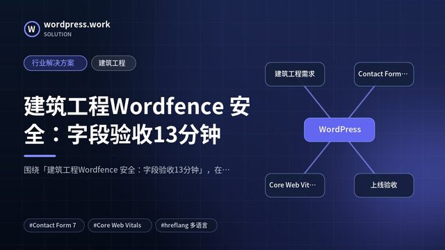 建筑工程Wordfence 安全:字段验收13分钟|行业解决方案|建筑工程