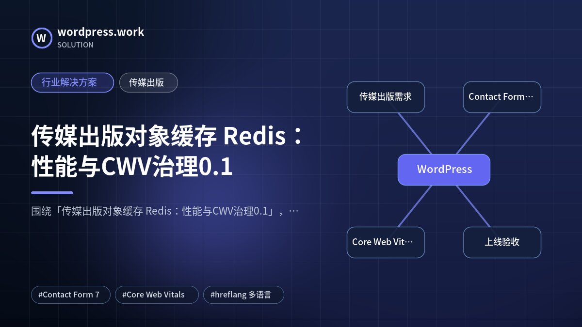 传媒出版对象缓存 Redis：性能与CWV治理0.1｜行业解决方案｜传媒出版