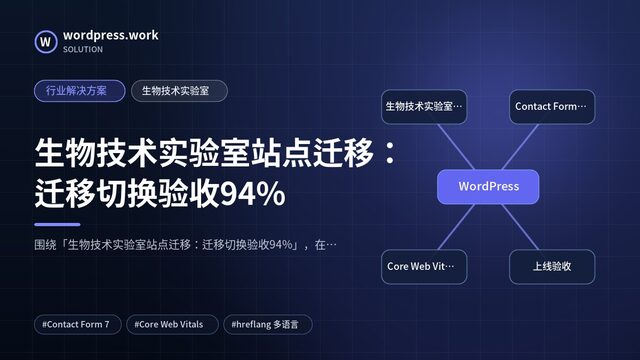 生物技术实验室站点迁移:迁移切换验收94%|行业解决方案|生物技术实验室