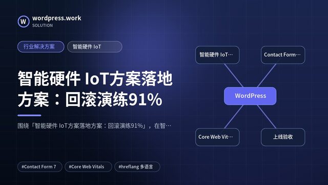 智能硬件 IoT方案落地方案：回滚演练91%｜行业解决方案｜智能硬件 IoT