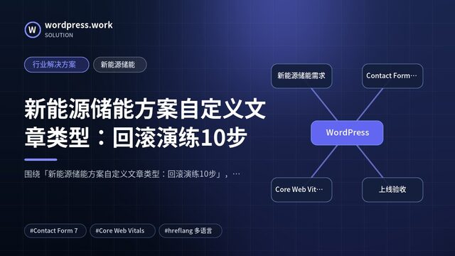 新能源储能方案自定义文章类型:回滚演练10步|行业解决方案|新能源储能