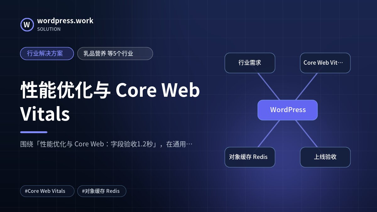 性能优化与 Core Web Vitals|行业解决方案|乳品营养 等5个行业