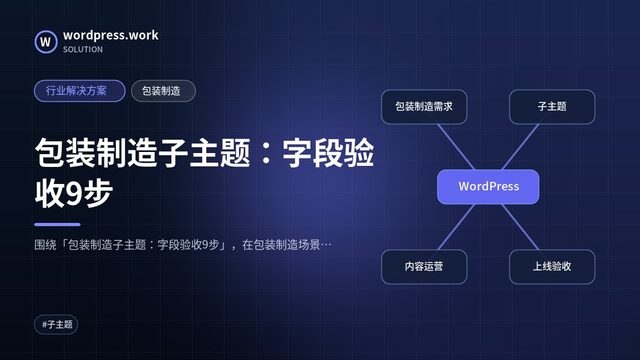 包装制造子主题:字段验收9步|行业解决方案|包装制造