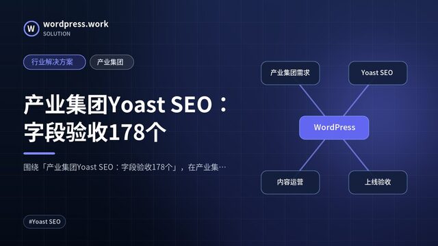 产业集团Yoast SEO:字段验收178个|行业解决方案|产业集团