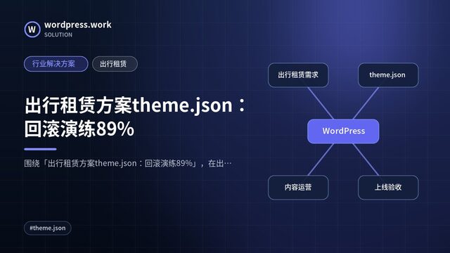 出行租赁方案theme.json:回滚演练89%|行业解决方案|出行租赁