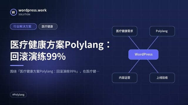 医疗健康方案Polylang：回滚演练99%｜行业解决方案｜医疗健康