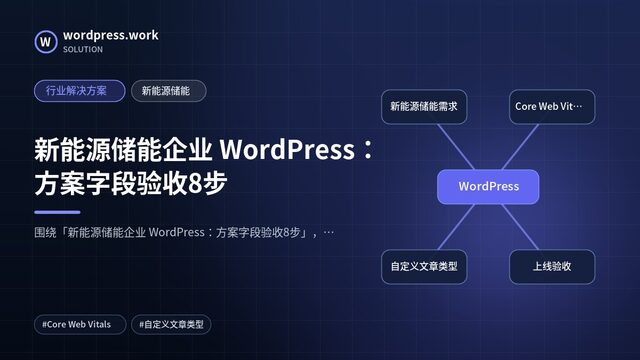 新能源储能企业 WordPress：方案字段验收8步｜行业解决方案｜新能源储能