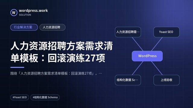 人力资源招聘方案需求清单模板：回滚演练27项｜行业解决方案｜人力资源招聘