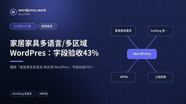 家居家具多语言/多区域 WordPres：字段验收43%｜行业解决方案｜家居家具