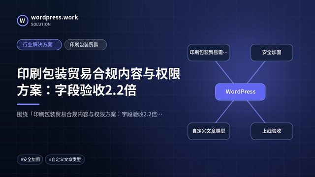 印刷包装贸易合规内容与权限方案:字段验收2.2倍|行业解决方案|印刷包装贸易