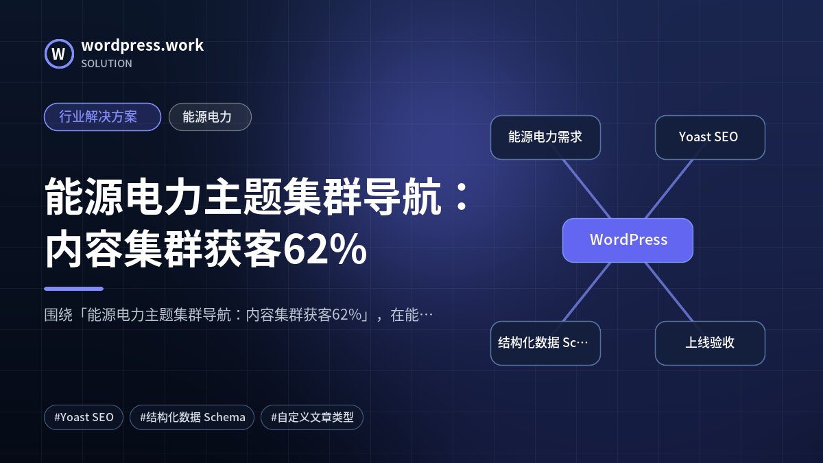 能源电力主题集群导航:内容集群获客62%|行业解决方案|能源电力