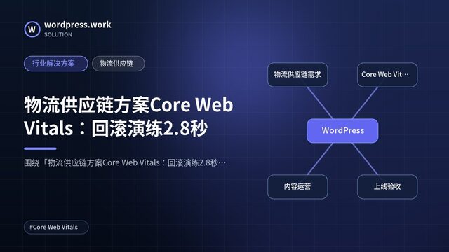 物流供应链方案Core Web Vitals：回滚演练2.8秒｜行业解决方案｜物流供应链