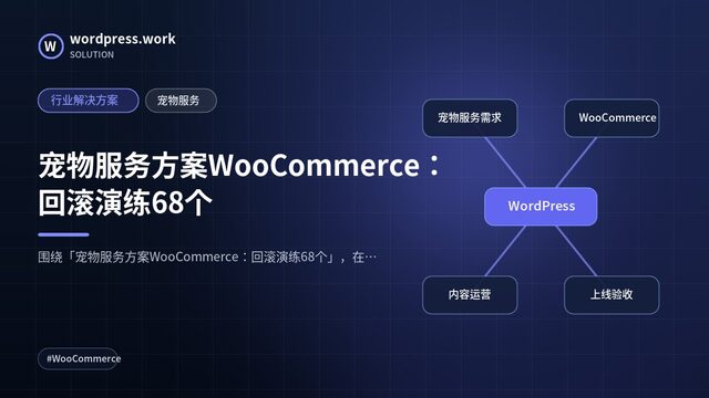 宠物服务方案WooCommerce:回滚演练68个|行业解决方案|宠物服务