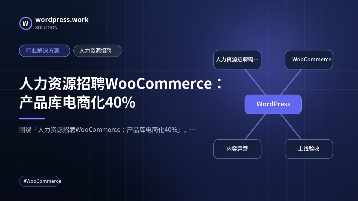 人力资源招聘WooCommerce:产品库电商化40%|行业解决方案|人力资源招聘