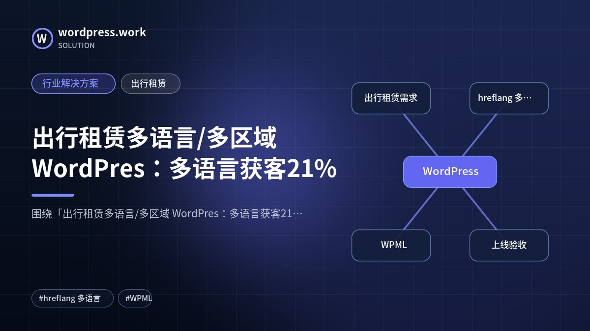 出行租赁多语言/多区域 WordPres：多语言获客21%｜行业解决方案｜出行租赁