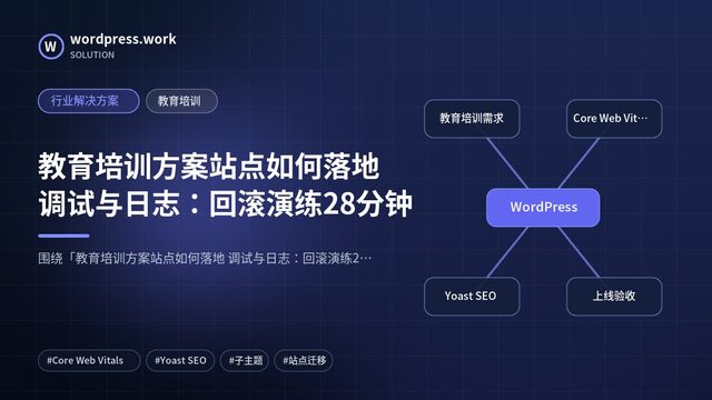 教育培训方案站点如何落地 调试与日志：回滚演练28分钟｜行业解决方案｜教育培训