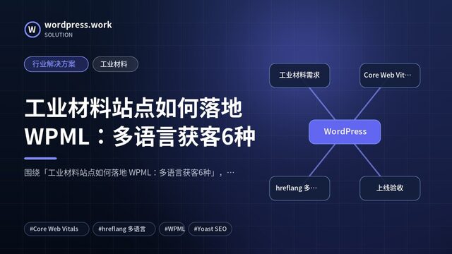 工业材料站点如何落地 WPML:多语言获客6种|行业解决方案|工业材料