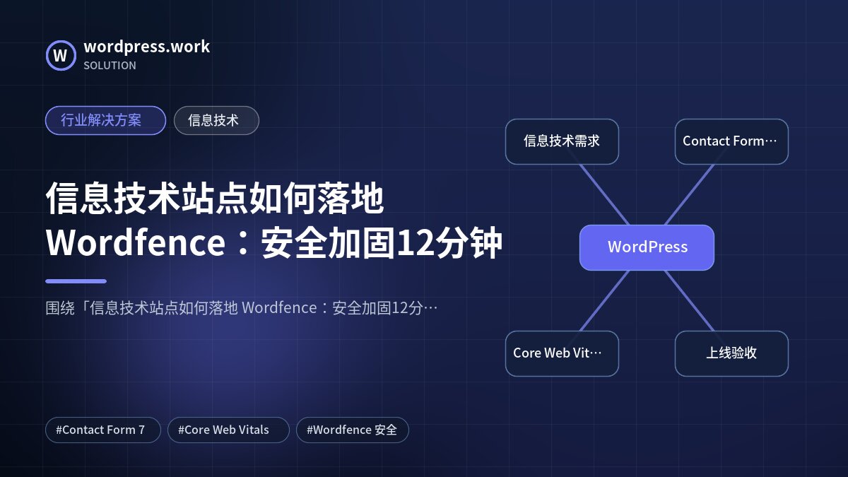 信息技术站点如何落地 Wordfence:安全加固12分钟|行业解决方案|信息技术