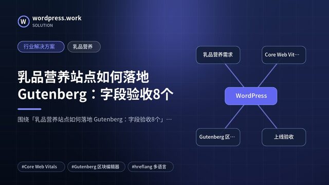 乳品营养站点如何落地 Gutenberg:字段验收8个|行业解决方案|乳品营养