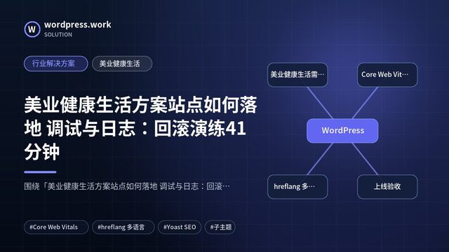 美业健康生活方案站点如何落地 调试与日志:回滚演练41分钟|行业解决方案|美业健康生活