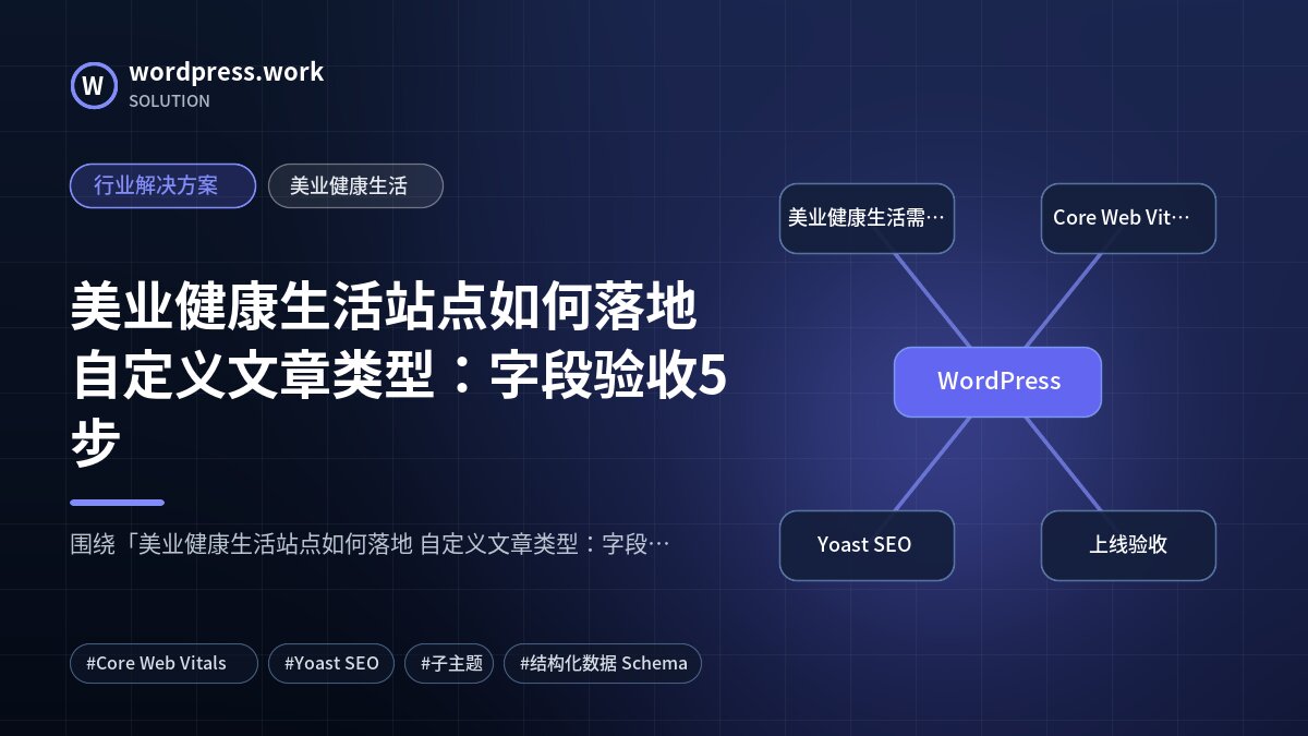 美业健康生活站点如何落地 自定义文章类型:字段验收5步|行业解决方案|美业健康生活