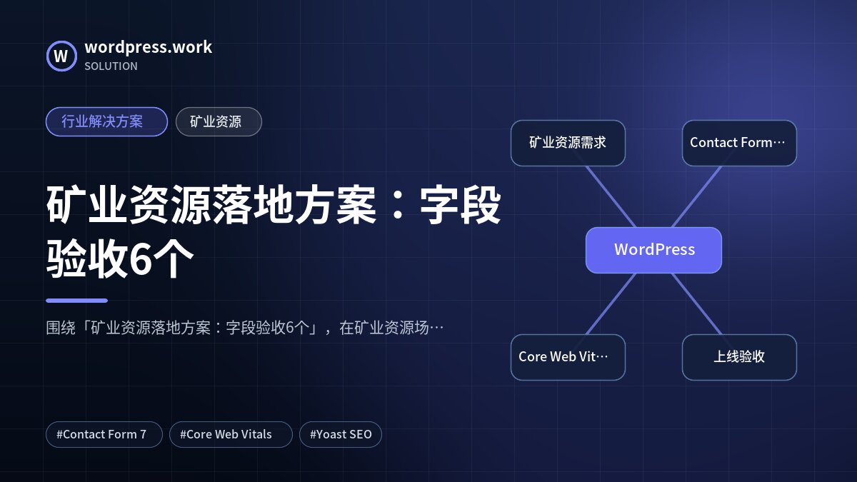 矿业资源落地方案:字段验收6个|行业解决方案|矿业资源